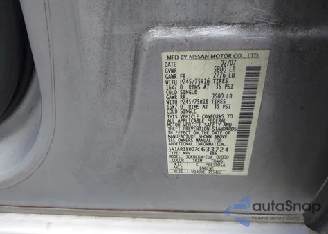 2007 Nissan Pathfinder S from USA, damaged, VIN 5N1AR18U07C633724